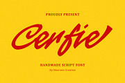 Cerfie Script Handmade Font, a Script Font by Maulana Creative (Thumbnail 1 of 7)