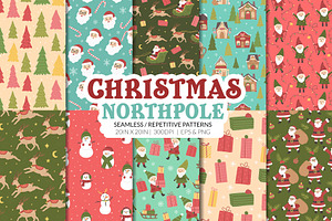 Christmas Santa Village Pattern