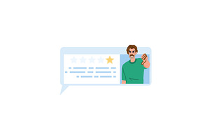 Angry customer leaving one star, a Finance Illustration by pikepicture