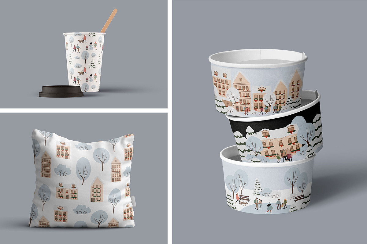 Christmas winter city clipart, a Person Illustration by LyubovZaytseva (Photo 21 of 23)