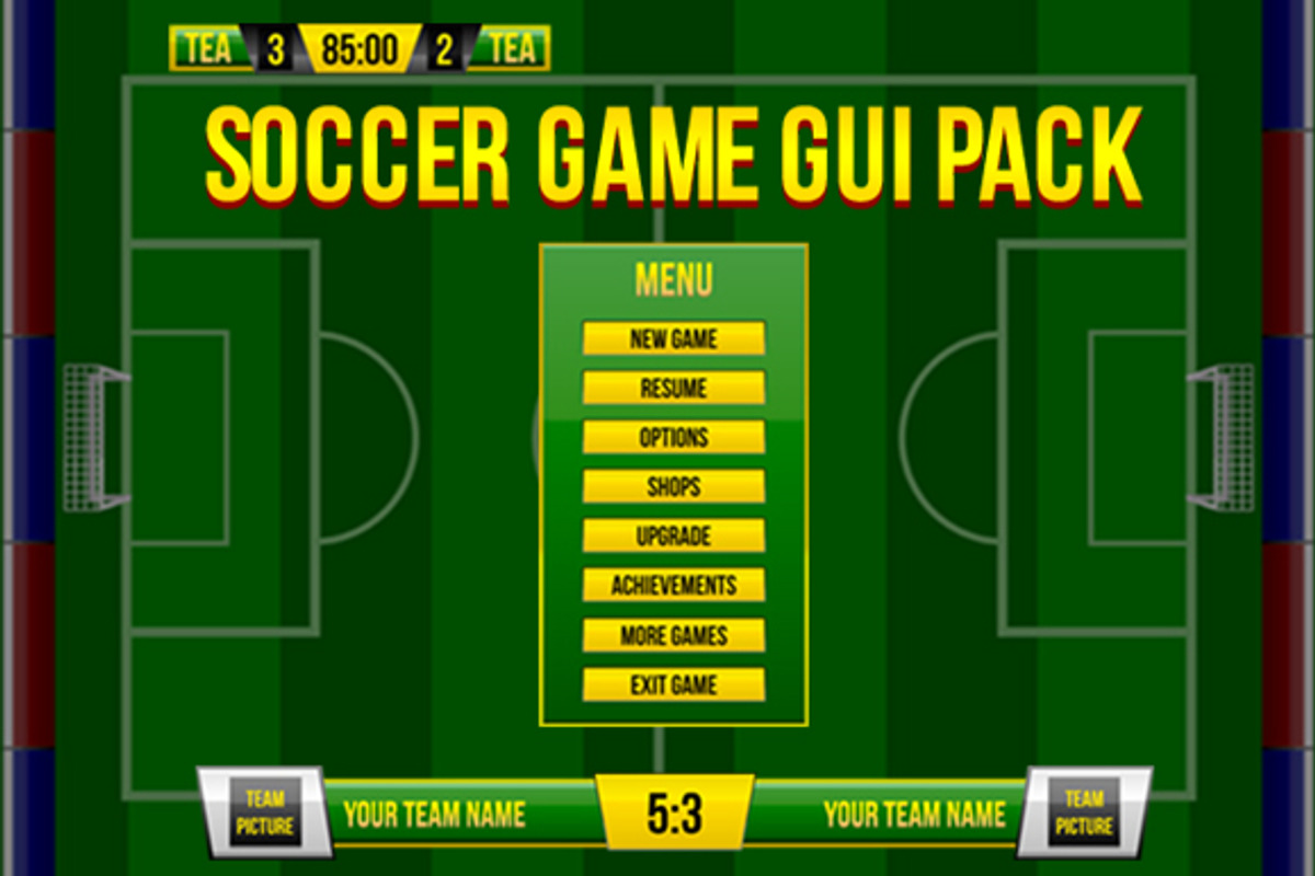 Soccer Game GUI Pack, an Illustration by erkoudesign (Photo 1 of 14)