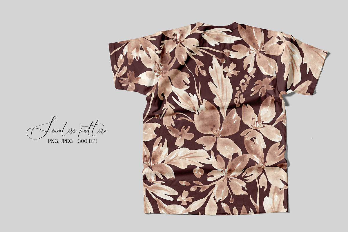 Mocha Mousse Floral pattern, a Pattern Graphic by SirenaArt (Photo 12 of 16)