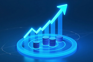 Stock market growth chart with coin, a Business Photo by Artonix