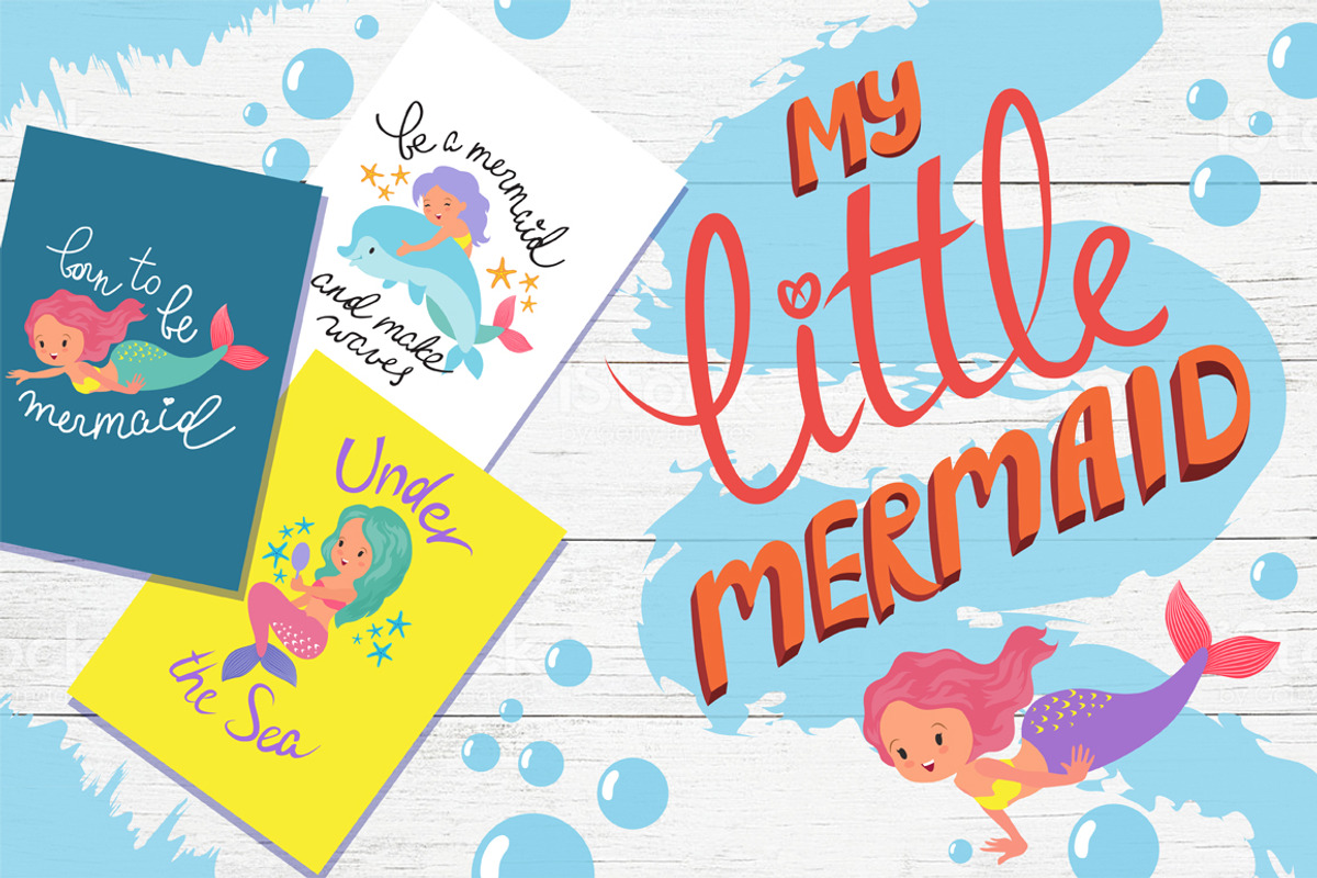 My little mermaid-clipart set, a Graphic by ComelyPics Shop (Photo 1 of 9)