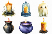 Watercolor Halloween Candles Clipart, an Illustration by Craft Nest (Thumbnail 2 of 6)