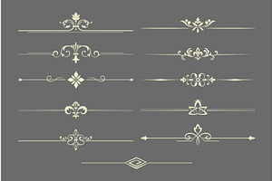 Vintage set. Floral elements for, an Illustration by RODINA