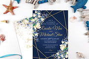 Navy Wedding Invitation Template, an Invitation Template by DreamsClipArt (Thumbnail 5 of 6)