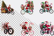 Santa Bicycle with Gifts Clipart Bun, an Illustration by SVGArt (Thumbnail 2 of 7)