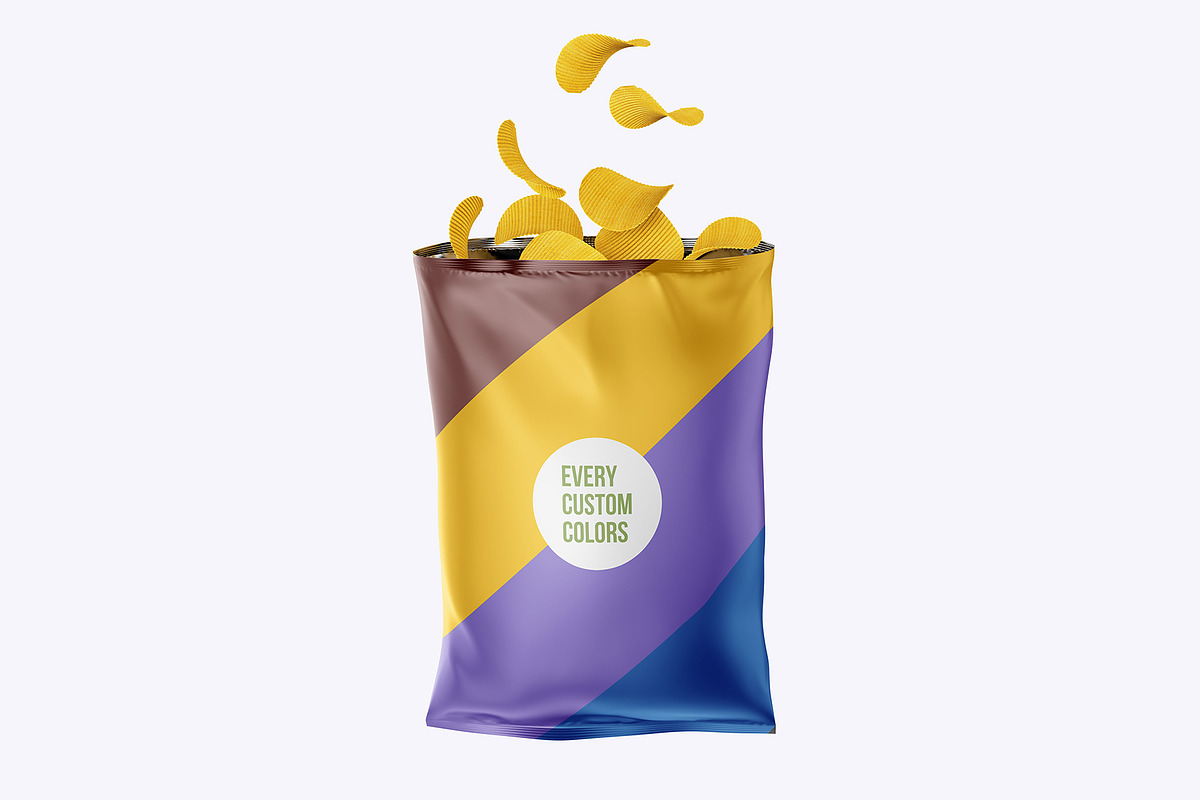 Snack Package Mockup with chips, a Packaging Mockup by easymock (Photo 4 of 7)