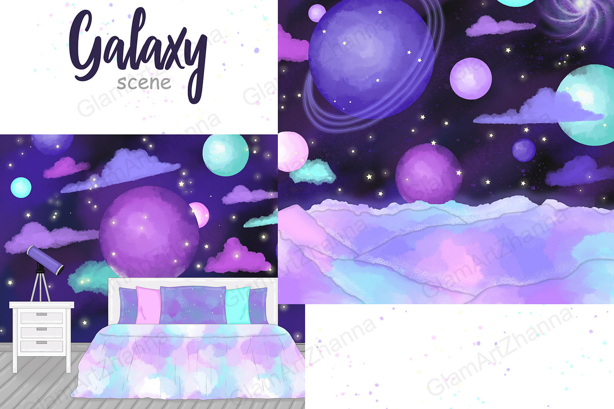 Galaxy Scene, an Object Illustration by GlamArtZhanna (Photo 1 of 3)