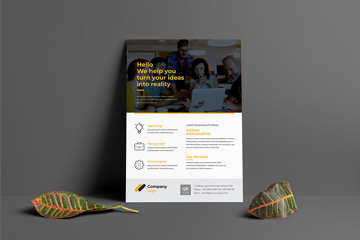 Corporate Flyer Template, a Marketing Template by evgenystudio (Photo 2 of 3)