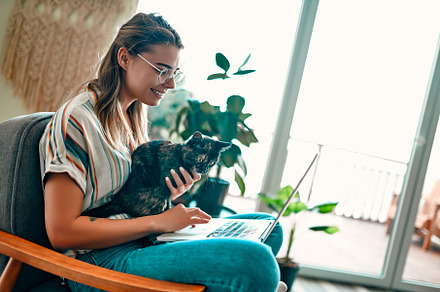 Woman working at home., a Person Photo by ORION Production