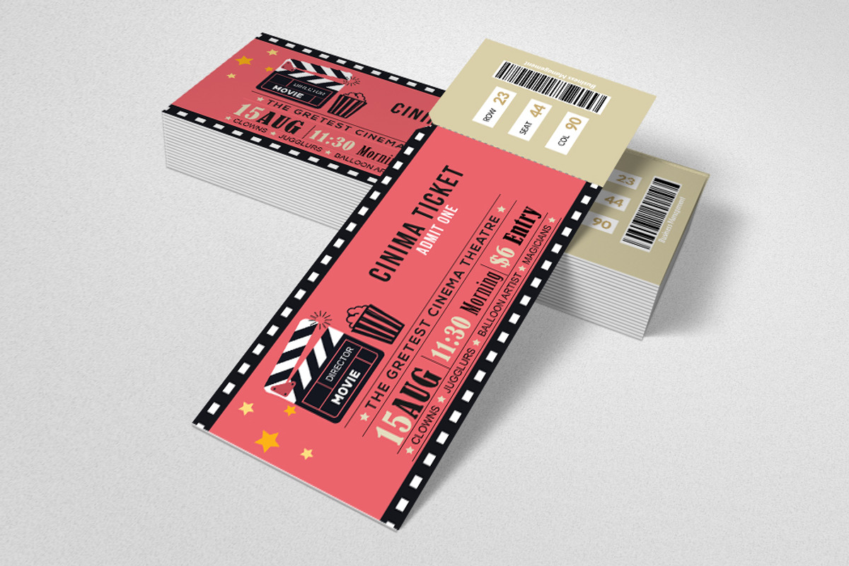 Cinema Ticket Print Templates, an Invitation Template by Psd Templates (Photo 3 of 3)