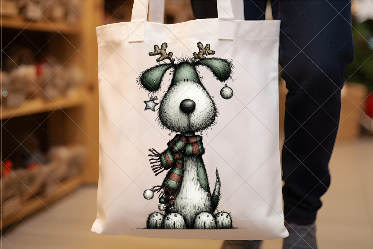 Whimsical Christmas Dogs Clipart, an Illustration by SinaCreation (Photo 5 of 7)