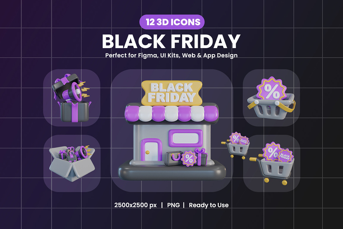 Black Friday 3D Icon Pack, an Object Graphic by Artnivora.Std (Photo 1 of 4)
