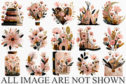 Watercolor Boho Floral Clipart, an Illustration by Canvas Craft (Thumbnail 3 of 6)