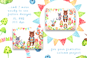 Autumn Woodland Party watercolor set, an Animal Illustration by Tatiana Troian (Thumbnail 8 of 9)