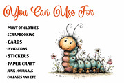 Summer Caterpillar Clipart PNG, an Illustration by CreationArt (Thumbnail 2 of 7)