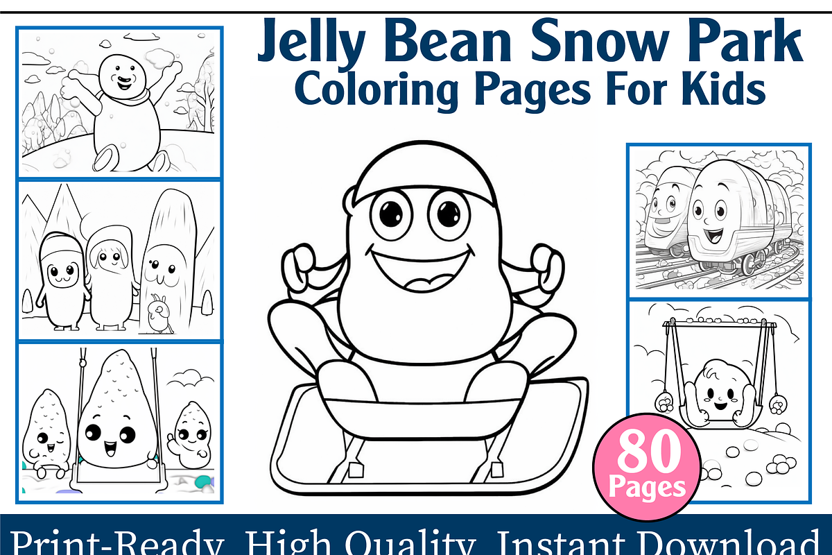 Jelly Bean Snow Park Coloring Pages, an Animal Illustration by maggiesar (Photo 1 of 4)
