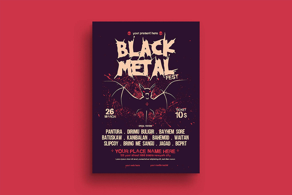 Black Metal Fest Flyer, a Flyer Template by megarez (Photo 3 of 3)