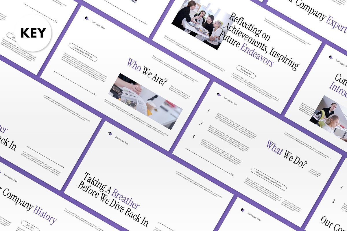 White Purple Company Profile Keynote, a Presentation Template by graphicook (Photo 1 of 4)