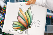 Whimsical spring butterfly clipart, an Illustration by SinaCreation (Thumbnail 7 of 11)