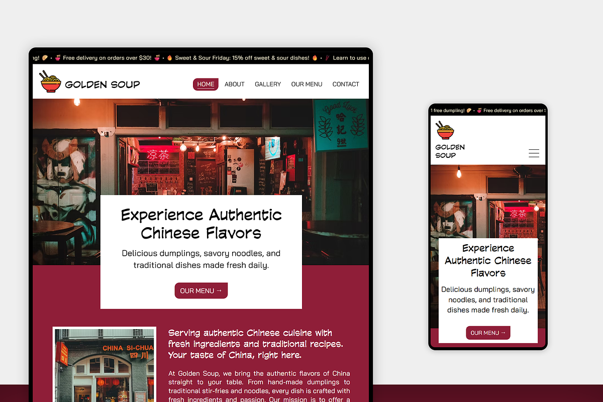 Chinese Restaurant Website preview 3