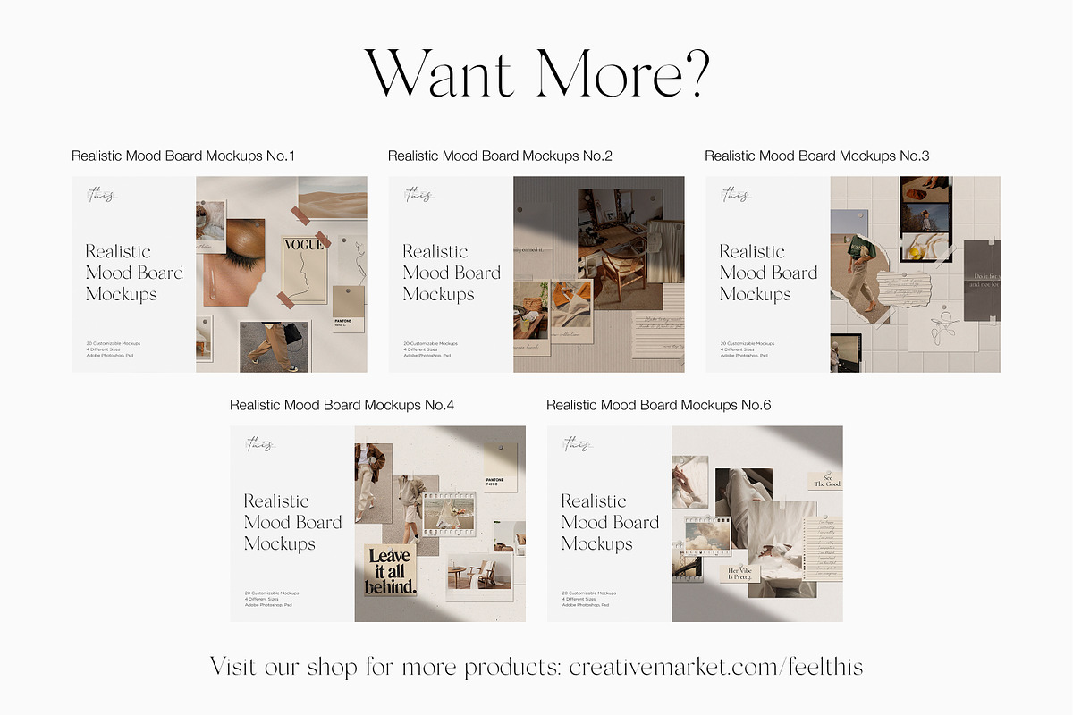 Realistic Mood Board Mockups PSD, a Packaging Mockup by Feel This (Photo 13 of 13)