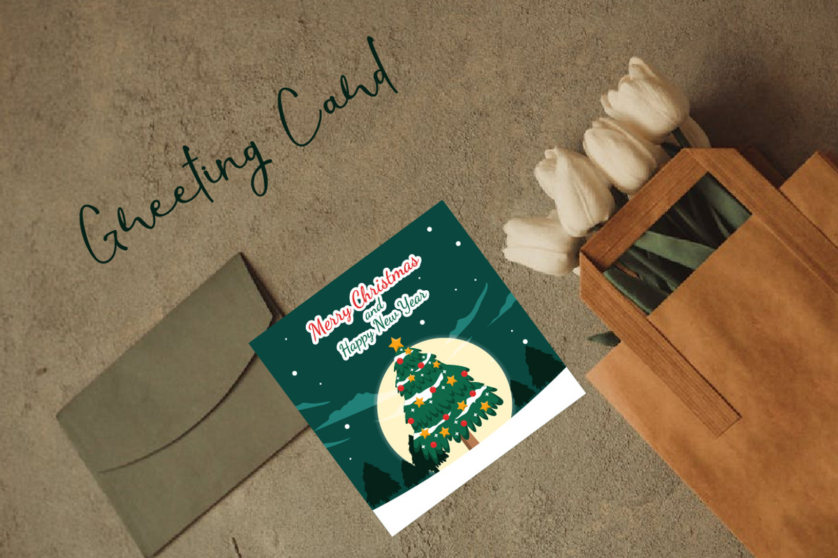 6 Pine Tree Christmas Greeting Card, a Business Card Template by jongcreative (Photo 2 of 6)