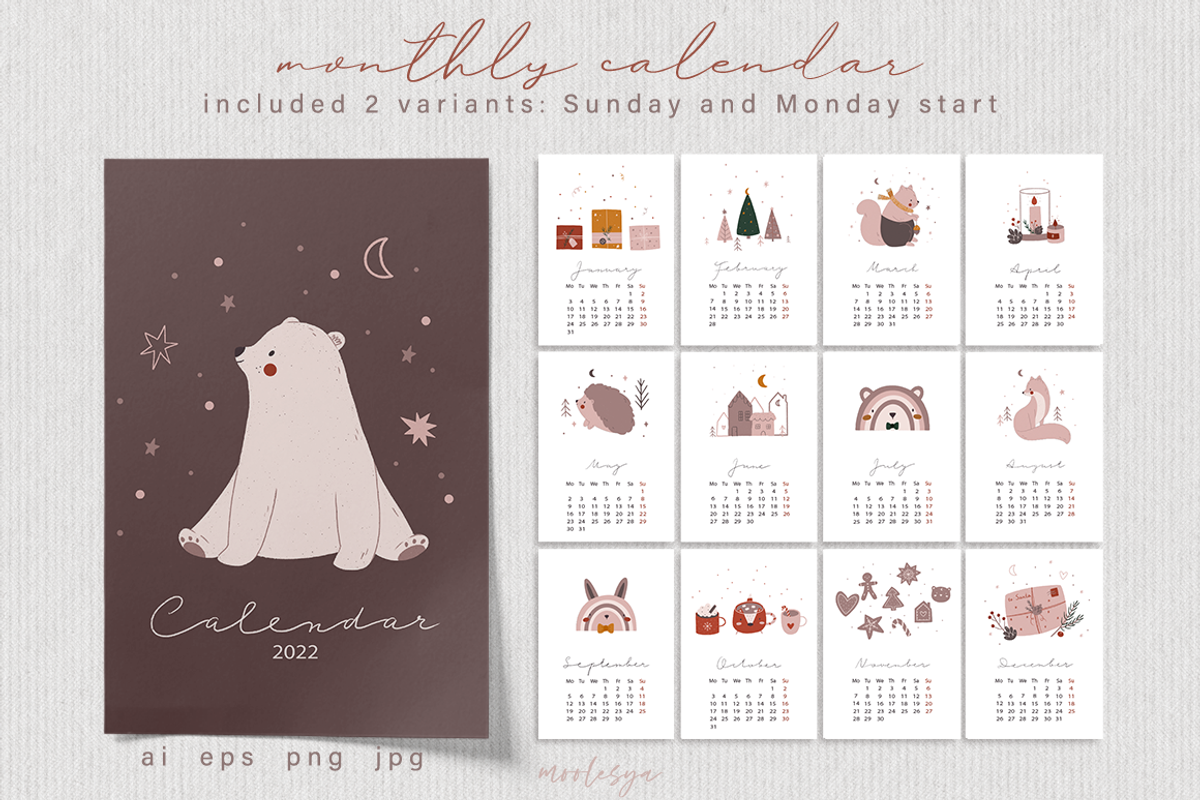 Hygge Christmas • Kids collection, an Animal Illustration by moolesya (Photo 12 of 17)
