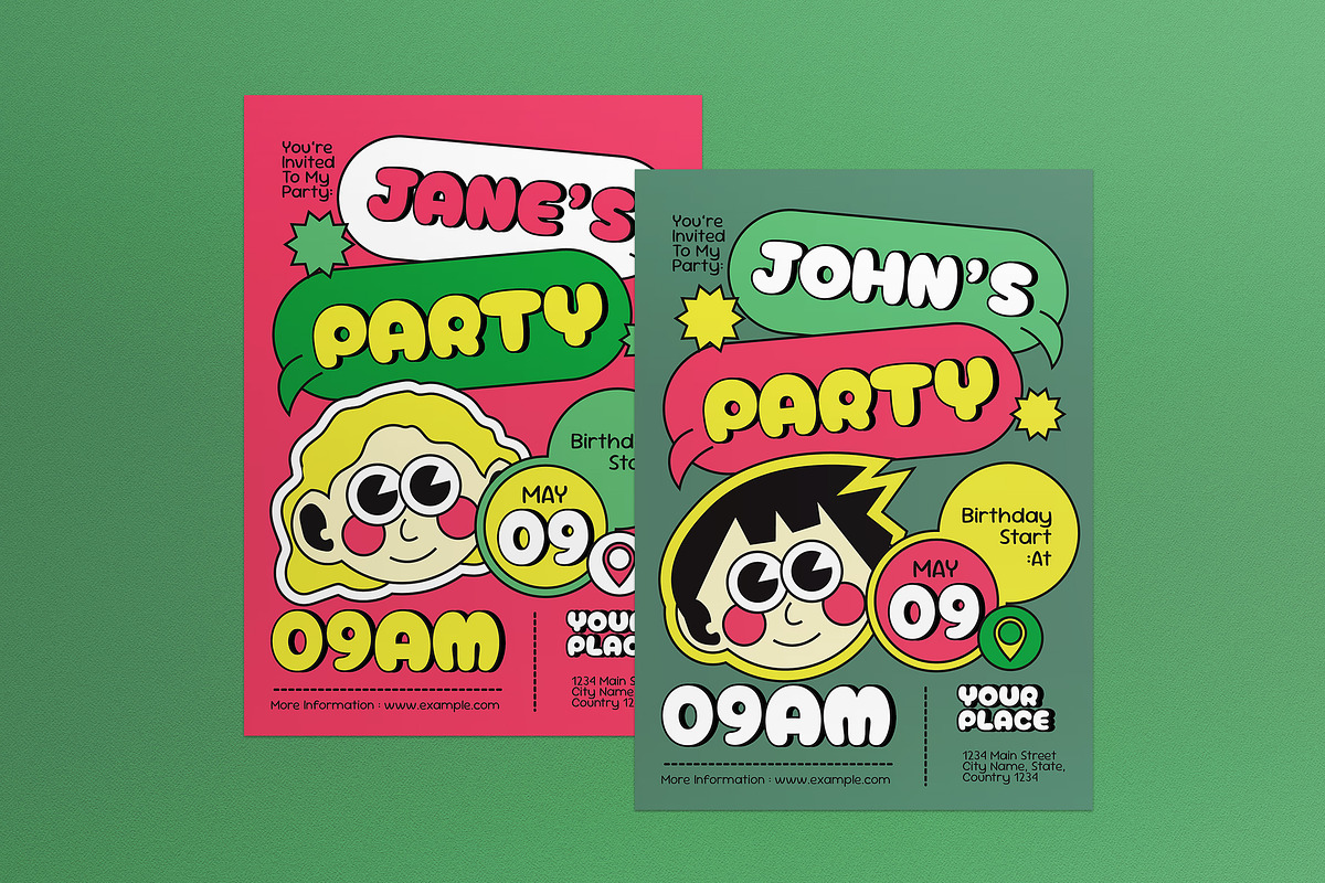 Kids Birthday Invitation, an Invitation Template by graphicook (Photo 1 of 3)