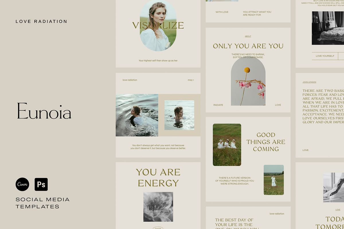 BUNDLE Instagram Templates Canva PS, a Social Media Template by Love Radiation Studio (Photo 5 of 13)