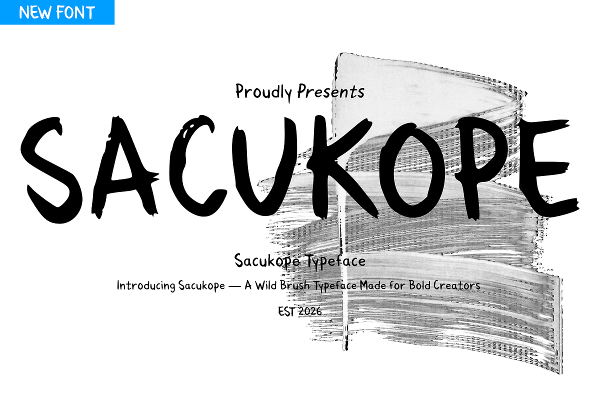 Sacukope Brush Display Typeface, a Handwritten Font by mesuka (Photo 1 of 6)