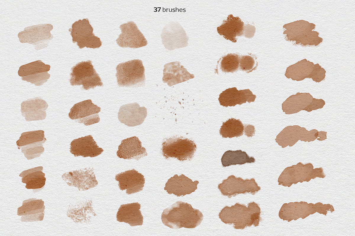 Realistic watercolor brushes - PS, a Brush Add-On by Jenteva Art (Photo 2 of 11)