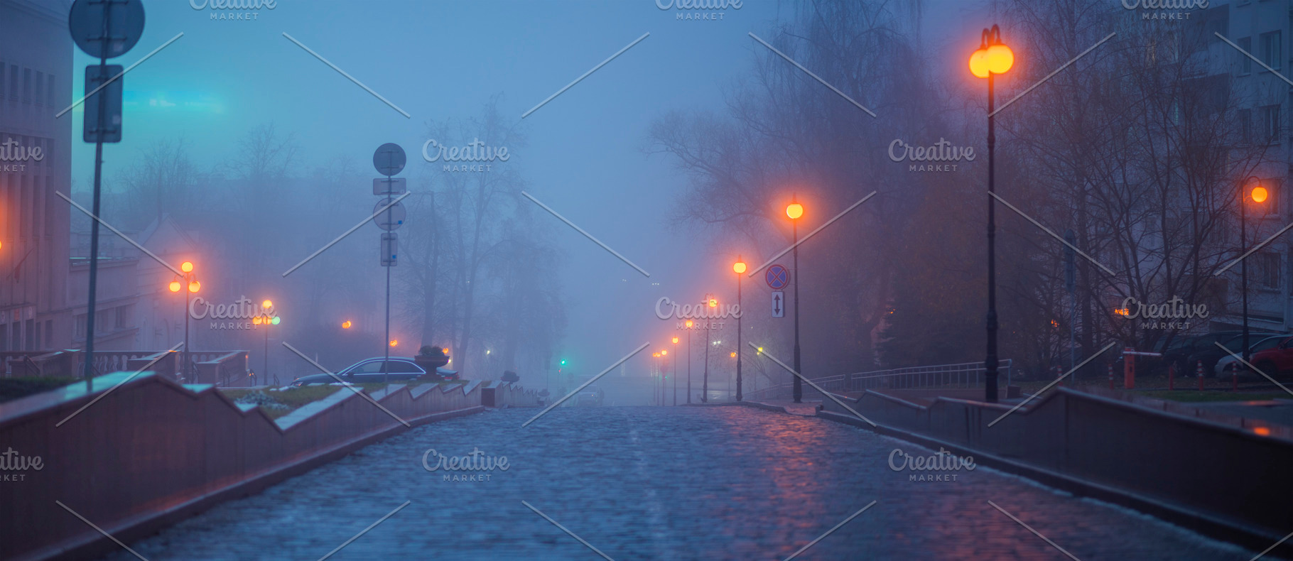 Foggy night city of Minsk, a Photo by Pictures for you!!!!!!!!!