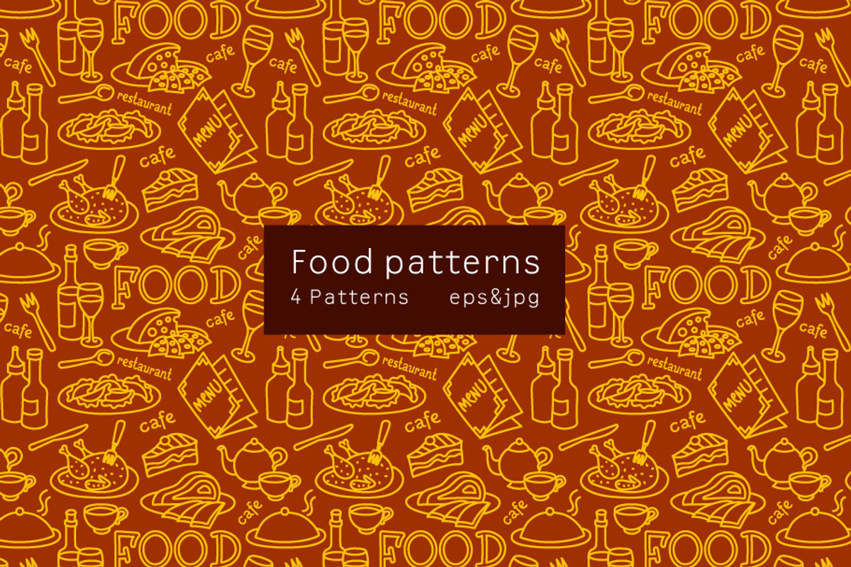 Food seamless patterns, a Pattern Graphic by Oleg Tokarev Art (Photo 2 of 5)