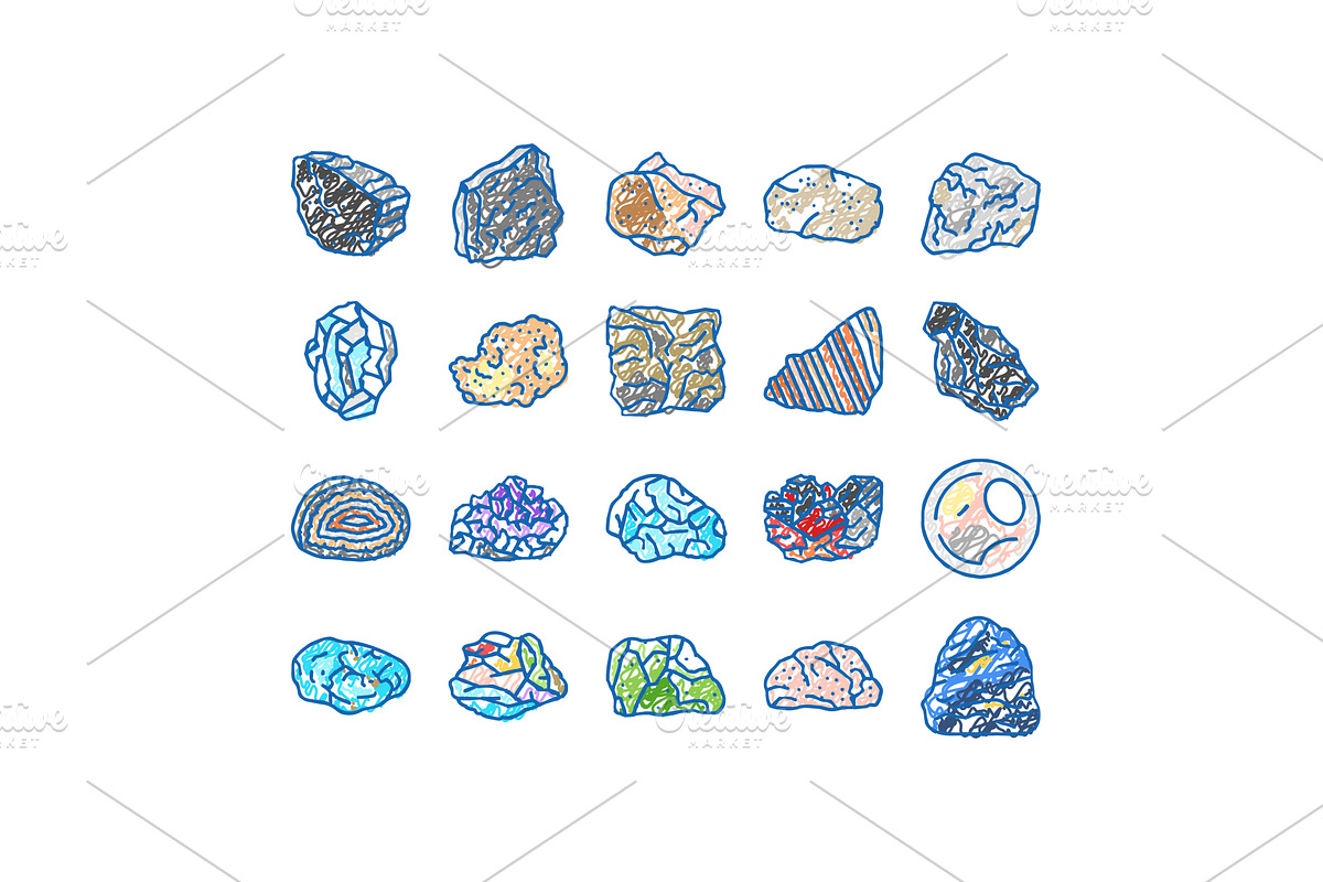 stone rock texture nature icons hand, an Object Illustration by pikepicture