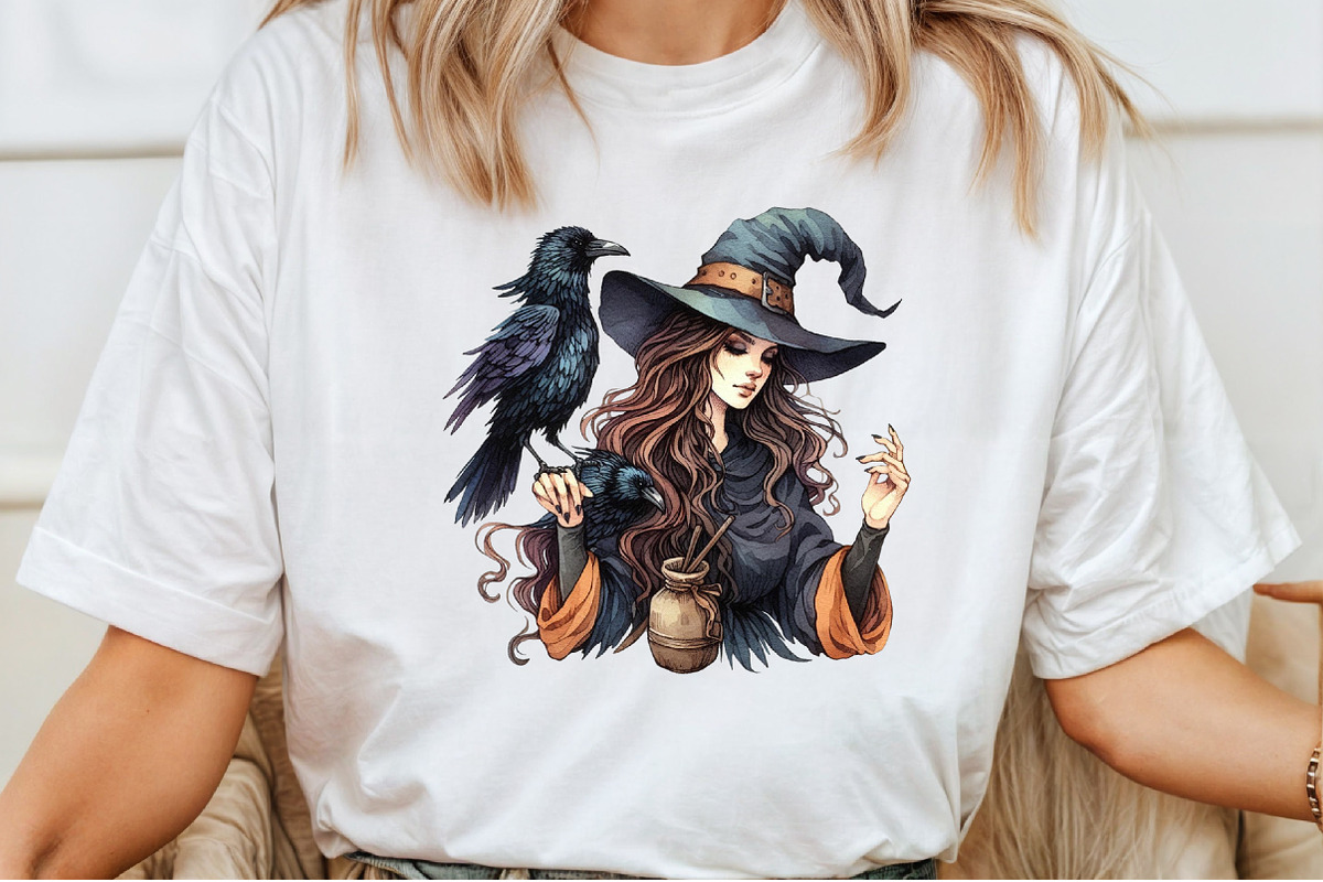 Vintage Halloween Witch Clipart, an Illustration by Pixels.Craft (Photo 4 of 7)