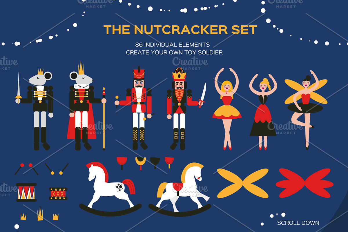 Nutcracker Christmas Set Vector, an Animal Illustration by Masherdraws (Photo 5 of 7)