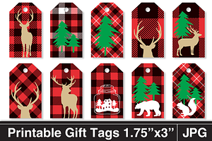 Rustic Plaid Christmas Gift Tags