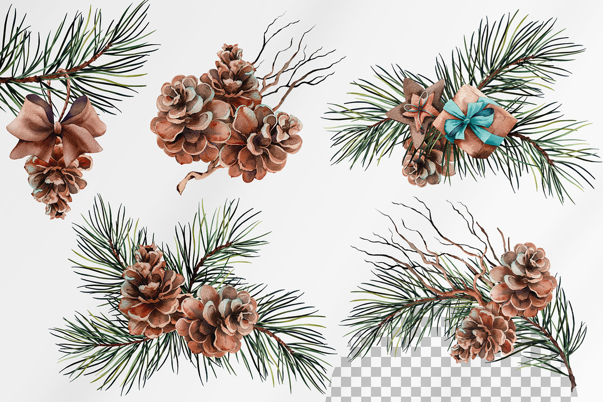 Christmas Pine Branches & Wood Decor, a Decorative Illustration by Jeanna Draw (Photo 7 of 15)