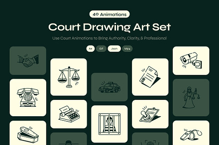 Animated Court Drawing Art Set