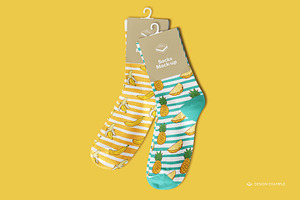 Mid Calf Crew Socks 2 Mock-up