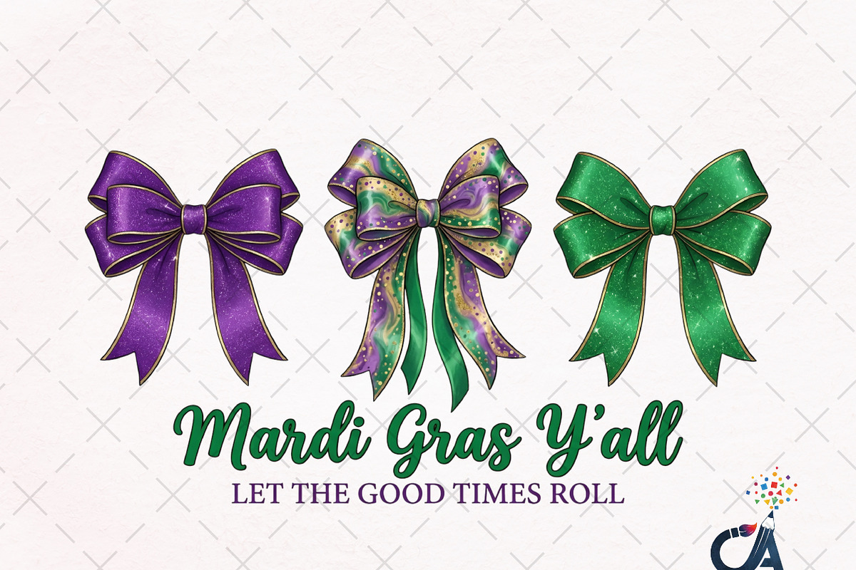 Preppy Mardi Gras Y'all Png, an Illustration by Creative Art (Photo 1 of 6)