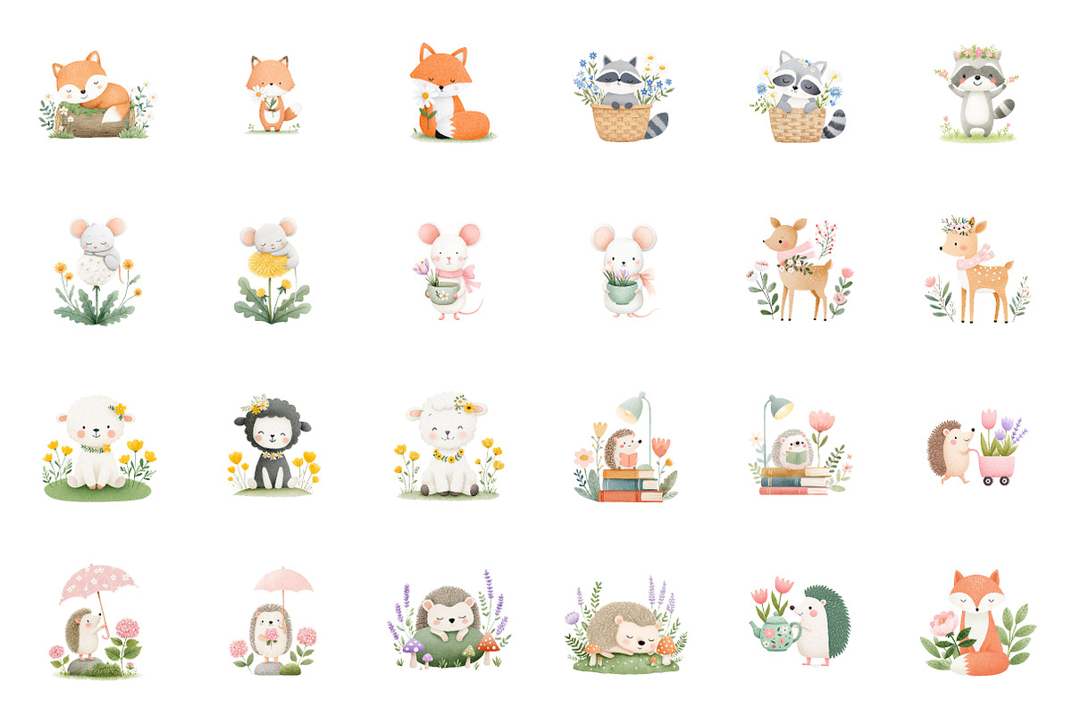 Watercolor Spring Nursery Clipart, an Illustration by CreationArt (Photo 4 of 7)