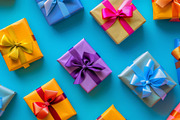 86 Gift boxes with ribbons and bows, a Holiday Photo by Handmadefont (Thumbnail 65 of 90)