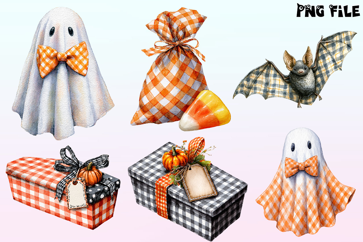 Gingham Halloween Clipart, a Graphic by CitraGraphics (Photo 2 of 4)