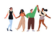 Diverse happy women group, a Person Illustration by PaperTrident (Thumbnail 2 of 5)