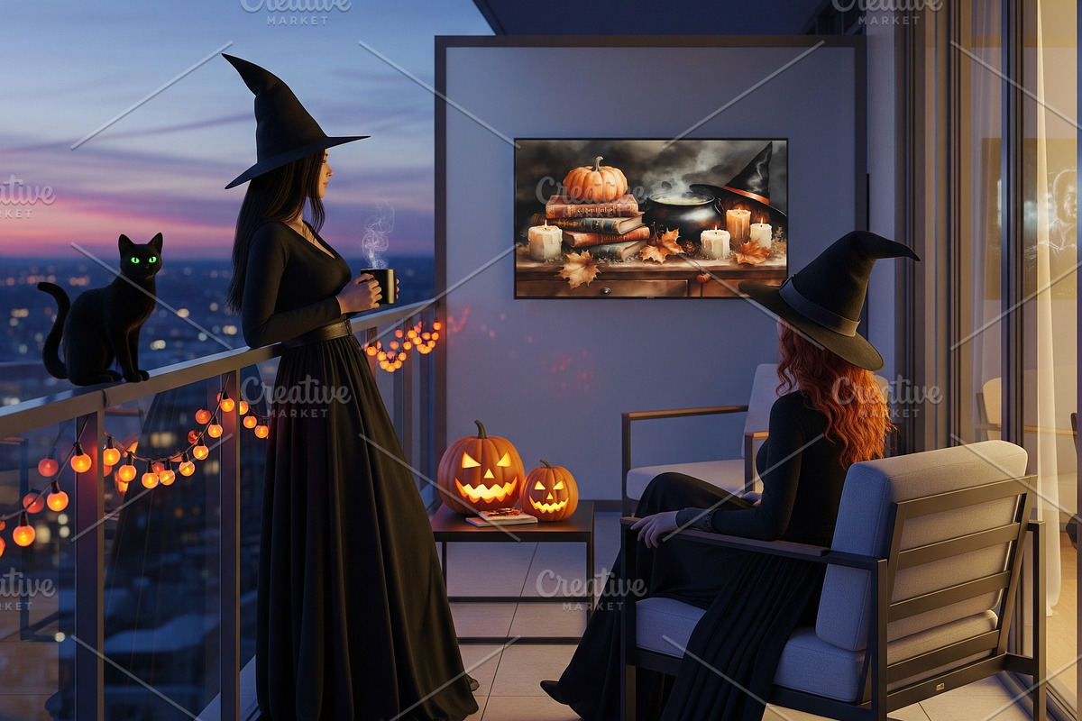 Halloween Witch Table Watercolor, a Seasonal Illustration by Floraphoria (Photo 10 of 11)