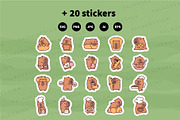 Capybara Baking Clipart Set, an Animal Illustration by Palau (Thumbnail 10 of 10)